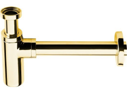 Sapho Umývadlový sifón 5/4", odpad 32 mm, okrúhly, zlato SI517
