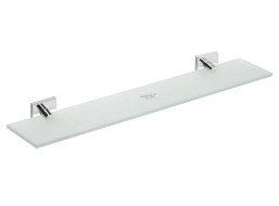 Sapho X-SQUARE polička sklenená 600x55x130mm, mliečne sklo, chróm XQ603