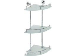 Sapho X-ROUND E skl. polička roh. trojitá s hrazdou, 270x660x355mm, chróm XR606