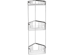 Gedy SMART trojposchodová rohová polica 200x590x150 mm, chróm 2484