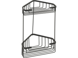 Gedy SMART dvojposchodová rohová polica 200x325x151mm, čierna mat 2482-14