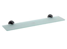 Sapho X-ROUND BLACK sklenená polička, 600mm, čierna XR609B