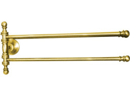 Sapho PERLA dvojitý držiak uterákov otočný 390mm, zlato PE0175