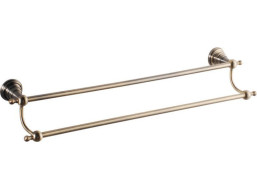 Sapho DIAMOND dvojitý držiak uterákov 600x130mm, bronz 1318-11