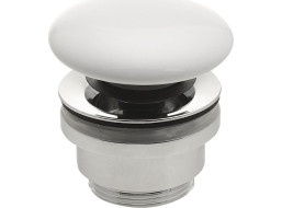 Sapho Umývadlová výpusť 5/4“, click-clack, keramická zátka, biela WEH060