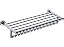 Sapho X-ROUND polička na uteráky s hrazdou 600mm, chróm XR419