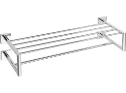 Sapho X-SQUARE polička na uteráky dvojitá s hrazdou 600x160x225mm, chróm XQ412