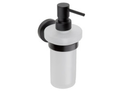 Sapho X-ROUND BLACK dávkovač mydla 230ml, mliečne sklo, čierna mat XR101B