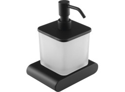Sapho FLORI dávkovač mydla, 300 ml, mliečne sklo, čierna mat RF019/15