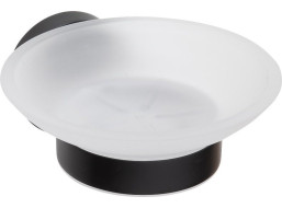 Sapho X-ROUND BLACK mydlenka, mliečne sklo, čierna mat XR803B