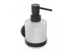 Sapho X-ROUND BLACK dávkovač mydla 200ml, mliečne sklo, čierna mat XR103B