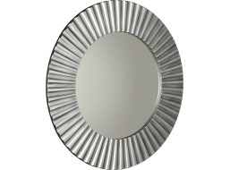 Sapho PRIDE okrúhle zrkadlo v drevenom ráme ø 90cm, strieborná PD902