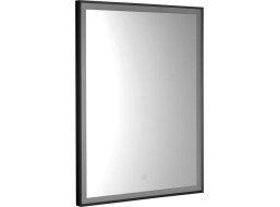 Aqualine CORNA zrkadlo s LED osvetlením 60x80cm, dotykový senzor, stmievateľné, čierna mat CN060
