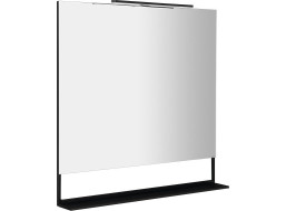 Sapho ERUPTA zrkadlo s LED osvetlením a policou 100x80cm, čierna mat ERU340