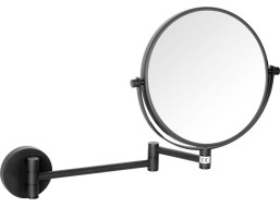 Sapho X-ROUND BLACK závesné kozmetické zrkadlo Ø 180mm, čierna XR006B