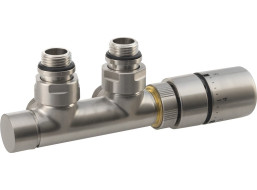 Sapho TWIN pripojovacia sada ventilov termostatická pre stredové pripojenie, nerez mat CP3520S