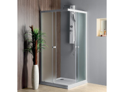 Aqualine ALAIN štvorcová sprchová zástena 900x900mm, sklo Brick BTQ900
