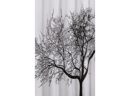 Aqualine Sprchový záves 180x200cm, polyester, čierna/biela, strom ZP008
