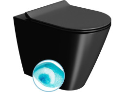 GSI KUBE X WC misa stojaca, Swirlflush, 36x55cm, spodný/zadný odpad, čierna dual-mat 941026