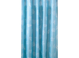 Aqualine Sprchový záves 180x200cm, polyester, modrá, mušle ZP006