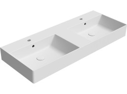 GSI KUBE X keramické dvojumývadlo 120x47cm, brúsená spodná hrana, biela mat 94259109