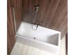 Aqualine VILMA vaňová zástena 600x1400 mm, chróm, ľavá, sklo matné AQ6018L
