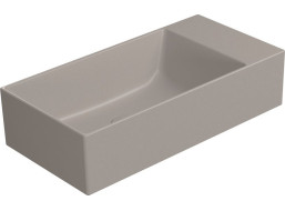 GSI KUBE X keramické umývadlo 50x25cm, bez otvoru, pravé/ľavé, tortora mat 9486005