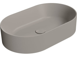 GSI KUBE X keramické umývadlo na dosku, 60x37cm, oválne, tortora mat 945805