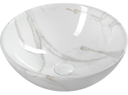 Sapho DALMA keramické umývadlo na dosku, Ø 42 cm, carrara MM117