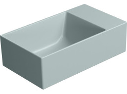 GSI KUBE X keramické umývadlo 40x23cm, bez otvoru, pravé/ľavé, ghiaccio mat 9484015