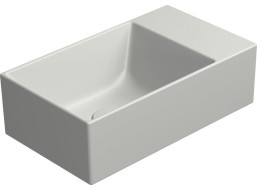 GSI KUBE X keramické umývadlo 40x23cm, brúsená spodná hrana, bez otvoru, pravé/ľavé, cenere mat 94849017