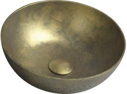 Sapho FORMIGO betónové umývadlo na dosku, Ø 39cm, zlato FG318