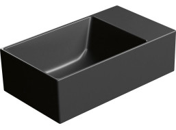 GSI KUBE X keramické umývadlo 40x23cm, bez otvoru, pravé/ľavé, čierna mat 9484026