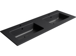 GSI PURA keramické dvojumývadlo Slim 122x46cm, čierna mat 8888126