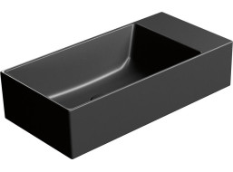 GSI KUBE X keramické umývadlo 50x25cm, bez otvoru, pravé/ľavé, čierna mat 9486026