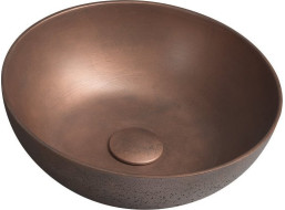 Sapho FORMIGO betónové umývadlo na dosku, Ø 39cm, meď FG320