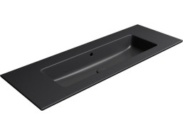 GSI PURA keramické umývadlo Slim 122x46cm, bez otvoru, čierna mat 8887026