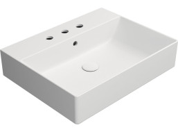 GSI KUBE X keramické umývadlo 60x47cm, 3 otvory, biela mat 9431309