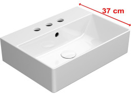 GSI KUBE X keramické umývadlo 50x37cm, brúsená spodná hrana, 3 otvory, biela ExtraGlaze 94479311