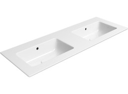 GSI PURA keramické dvojumývadlo Slim 122x46cm, bez otvoru, biela ExtraGlaze 8888011