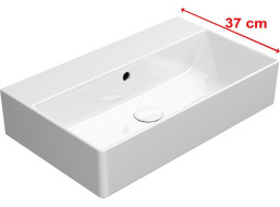 GSI KUBE X keramické umývadlo 60x37cm, brúsená spodná hrana, bez otvoru, biela ExtraGlaze 94549011