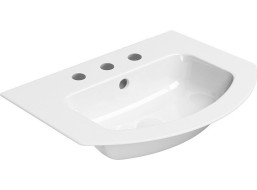GSI PURA keramické umývadlo Slim oblé 62x48cm, 3 otvory, biela ExtraGlaze 8827311