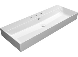 GSI KUBE X keramické umývadlo 120x47cm, 3 otvory, biela Extra Glaze 9424311