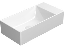 GSI KUBE X keramické umývadlo 50x25cm, bez otvoru, pravé/ľavé, biela ExtraGlaze 9486011