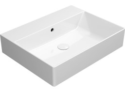 GSI KUBE X keramické umývadlo 60x47cm, brúsená spodná hrana, bez otvoru, biela ExtraGlaze 94319011