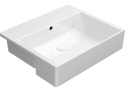 GSI KUBE X keramické umývadlo polozápustné 55x47cm, bez otvoru, biela ExtraGlaze 9434011