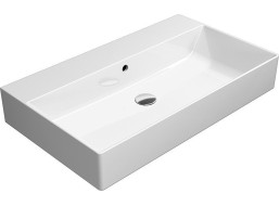 GSI KUBE X keramické umývadlo 80x47cm, brúsená spodná hrana, bez otvoru, biela ExtraGlaze 94229011