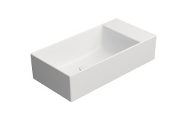 GSI KUBE X keramické umývadlo 50x25cm, brúsená spodná hrana, bez otvoru, pravé/ľavé, biela mat 94869009