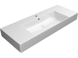 GSI KUBE X keramické umývadlo 120x47cm, s odkladacími plochami, brúsená spodná hrana, biela ExtraGlaze 94529111