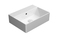GSI KUBE X keramické umývadlo 45x35cm, brúsená spodná hrana, bez otvoru, biela ExtraGlaze 94859011
